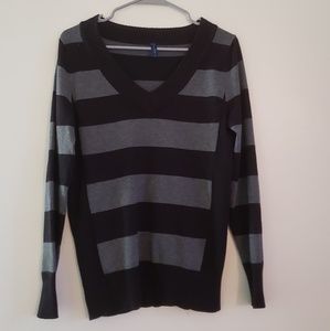 Striped V Neck Sweater